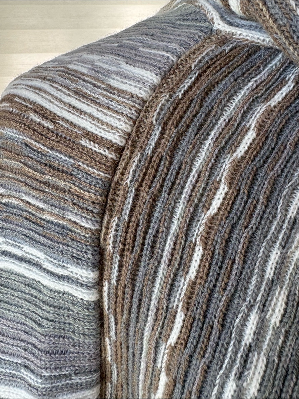 NWOT Maurices Striped Knit Cowl Neck Poncho Sweater in Neutral Tones - Picture 7 of 11